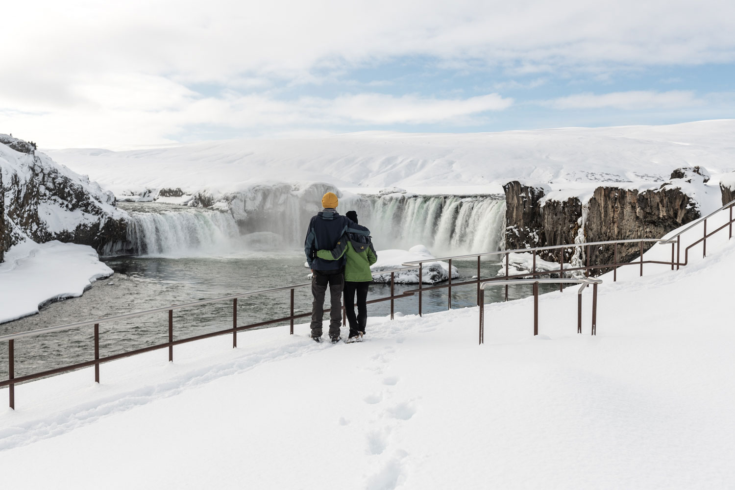 Godafoss waterfall in winter