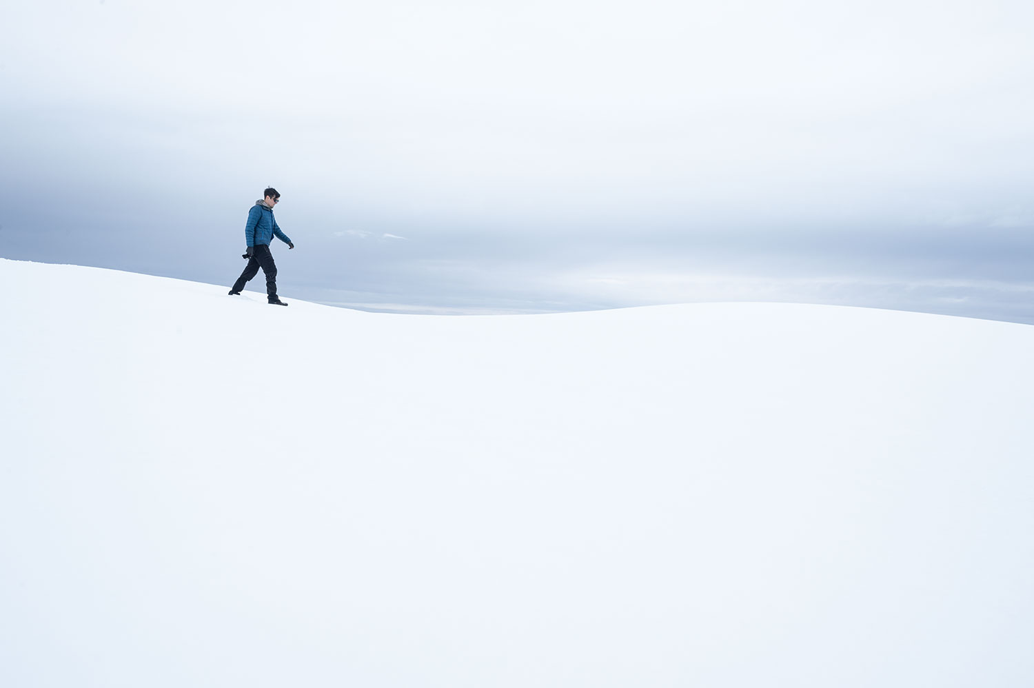 Clothing for hiking in the mountains in winter