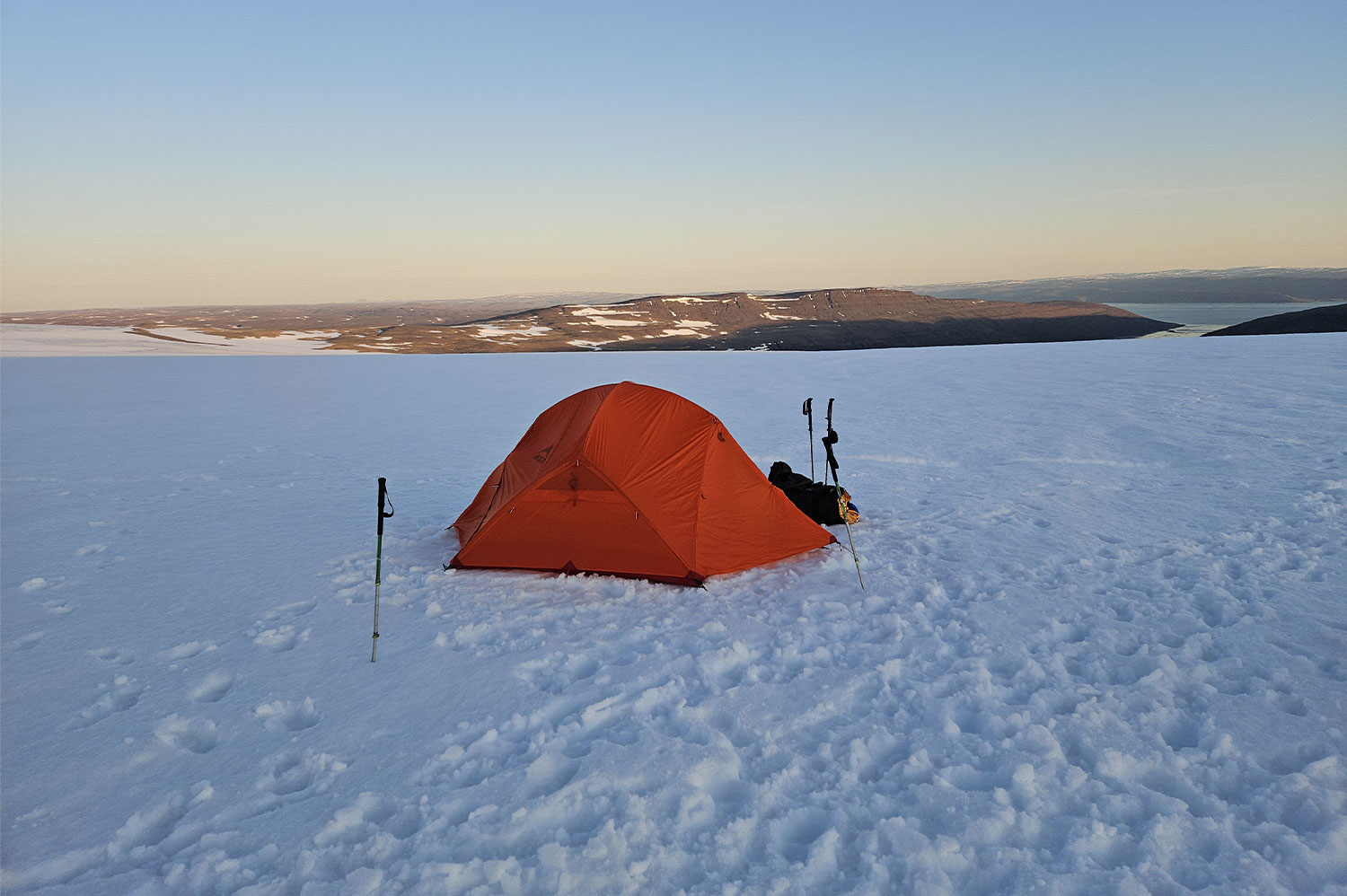 Sleeping in a tent in the mountains
