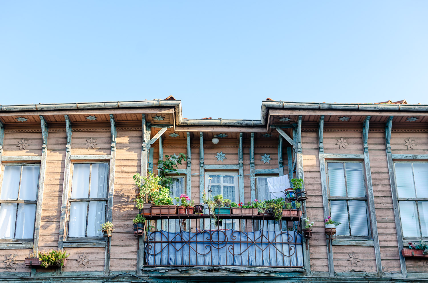 The old wooden houses in the Sultanahmet district of Istanbul