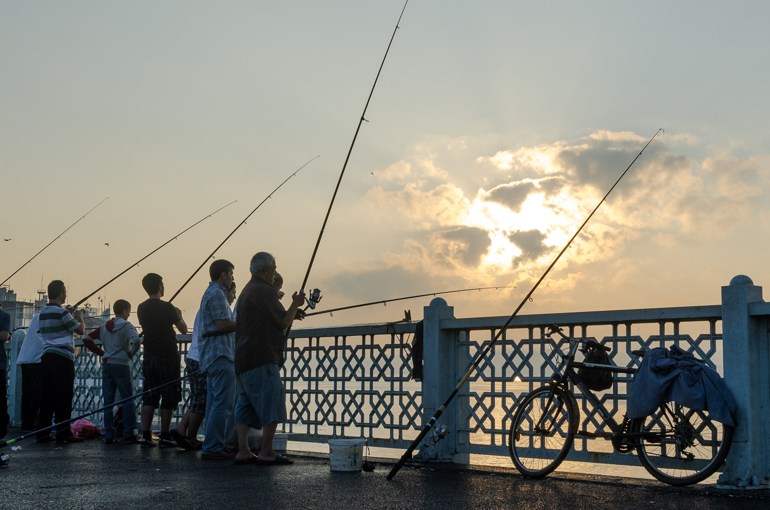 Fishermen at Galata Point in Istanbul